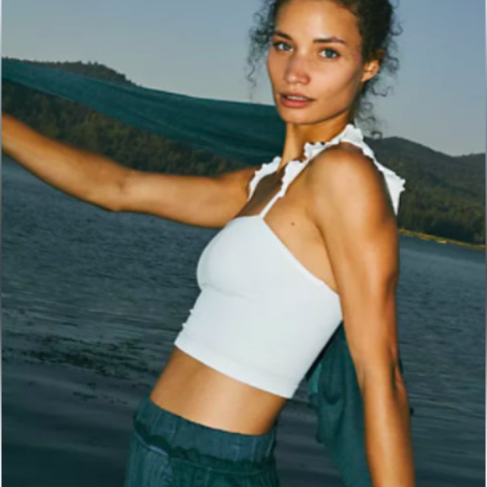 NWOT! FP Free People Movement Happiness Runs Flirty Crop Tank Sz XS/S